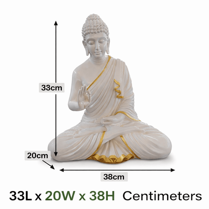 PCTKART White Meditating Buddha Garden Statue | Decorative Spiritual Home Decor – PCTKART - Pctkart