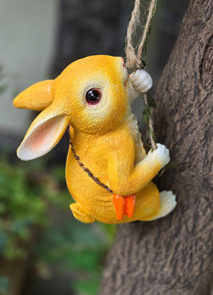 Cute Hanging Bunny Garden Decor – Resin Rabbit Tree Hanging Ornament - Pctkart