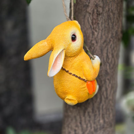 Cute Hanging Bunny Garden Decor – Resin Rabbit Tree Hanging Ornament - Pctkart