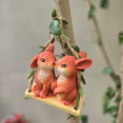 Decorative Bunny Swing for Home and Garden