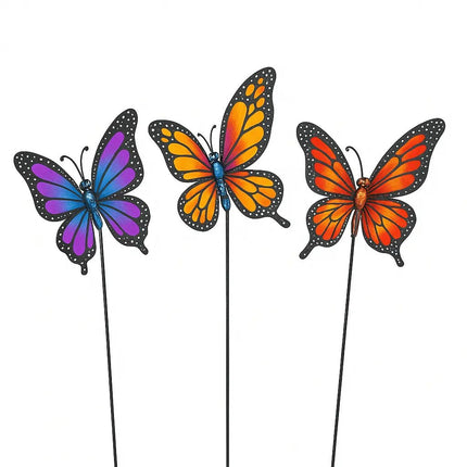 Pctkart Butterfly garden sticks for garden decor home decor pack of 4 - Pctkart