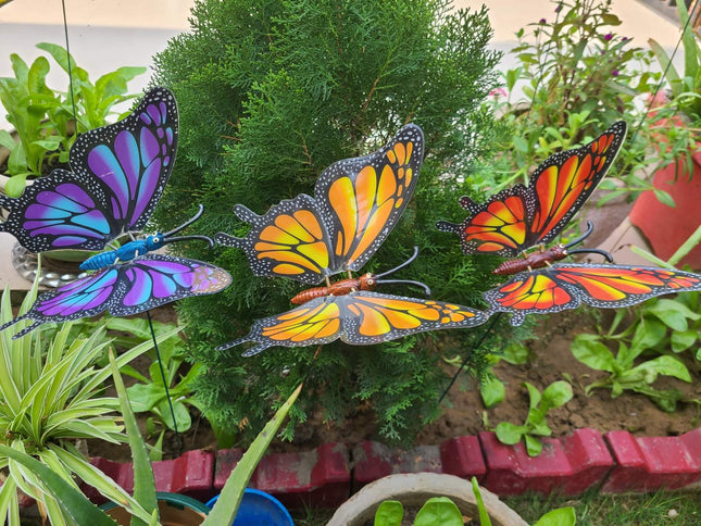 Pctkart Butterfly garden sticks for garden decor home decor pack of 4 - Pctkart