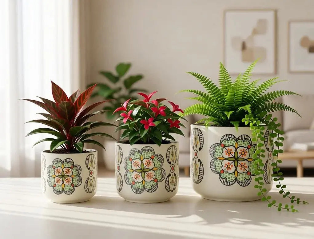 Decorative Ceramic Planters Set for Home Decor, Indoor Plants & Gifting |  Pctkart