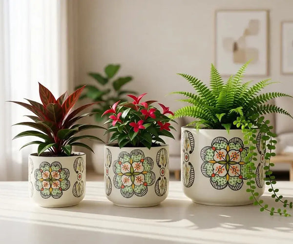 Decorative Ceramic Planters Set for Home Decor, Indoor Plants & Gifting |  Pctkart