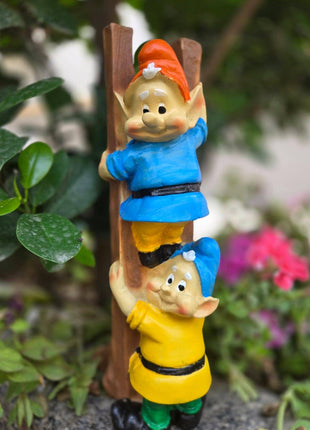 Cute Garden Climbing Dwarf Statue | Outdoor Miniature Decor | 11.5 Inch - Pctkart
