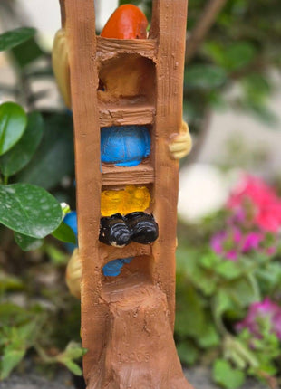 Cute Garden Climbing Dwarf Statue | Outdoor Miniature Decor | 11.5 Inch - Pctkart