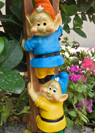 Cute Garden Climbing Dwarf Statue | Outdoor Miniature Decor | 11.5 Inch - Pctkart