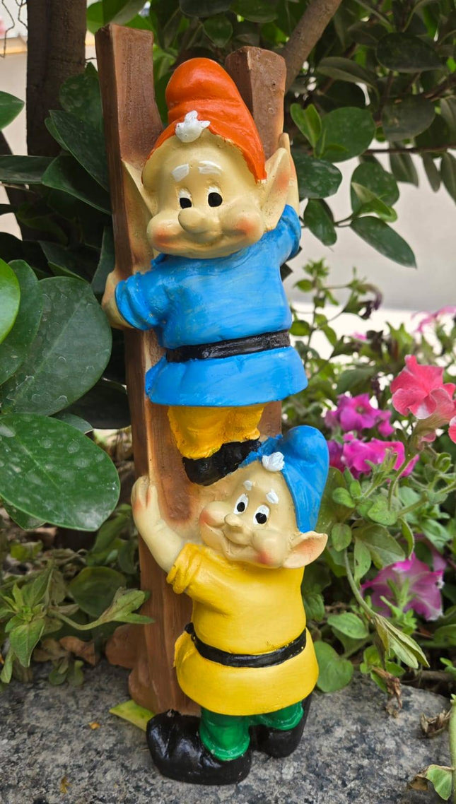Cute Garden Climbing Dwarf Statue | Outdoor Miniature Decor | 11.5 Inch - Pctkart