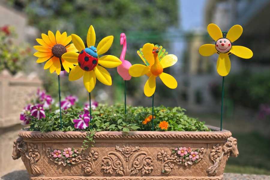 plant pot stick decorations Colorful Garden Stick Set for Pots & Balcony Decor Pack of 5