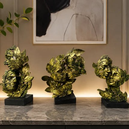 Premium leaf art sculpture for shelf and console table decor