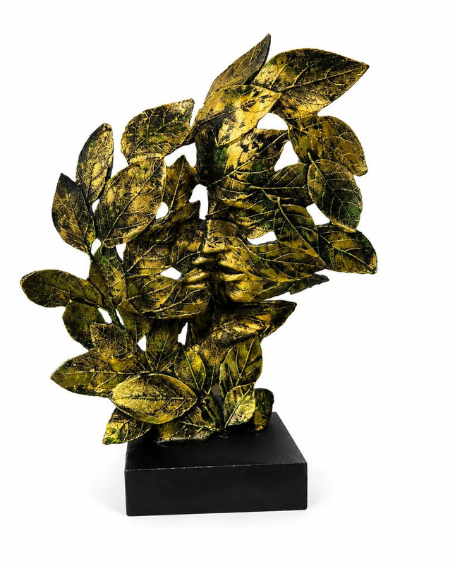Abstract Leaf Face Sculpture for Home Decor | Modern Artistic Resin Showpiece 15 Inch 10inch 12inch pack of 3 - Pctkart