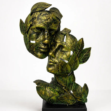 Decorative leaf face statue for living room and office decoration