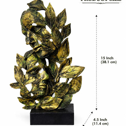 Luxury artistic face sculpture with leaf design for home interiors