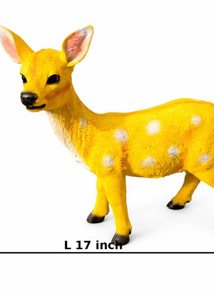 Vibrant Yellow Deer Fawn Garden Statue – Premium Outdoor Decor - Pctkart