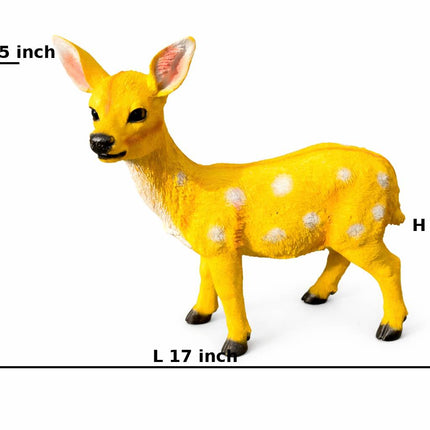 Vibrant Yellow Deer Fawn Garden Statue – Premium Outdoor Decor - Pctkart