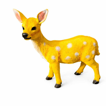 Vibrant Yellow Deer Fawn Garden Statue – Premium Outdoor Decor - Pctkart