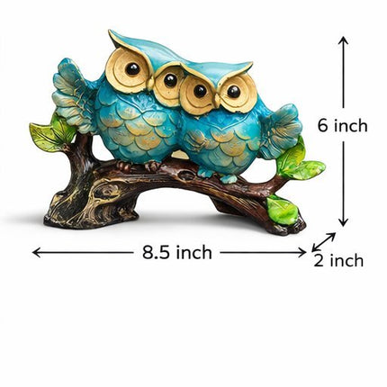 Owl Couple Showpiece for Home Decor Pack Of 2 | Premium Resin Owl Figurine Set - Pctkart