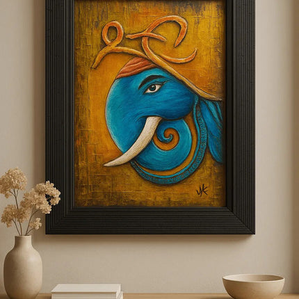 Pctkart Ganesha Handmade Painting fr home Living room wall Decor - Pctkart