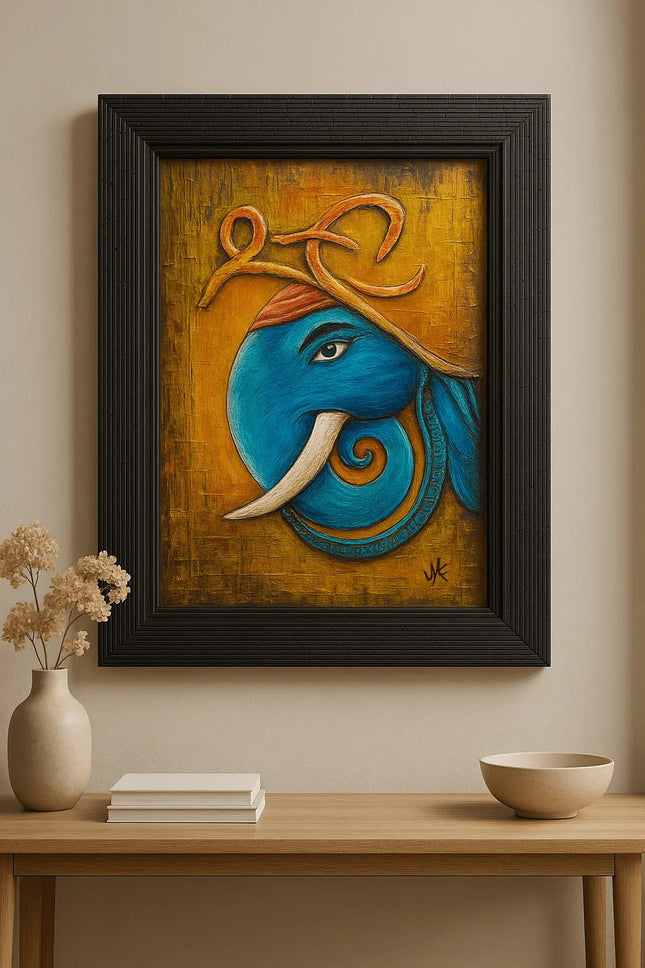 Pctkart Ganesha Handmade Painting fr home Living room wall Decor - Pctkart