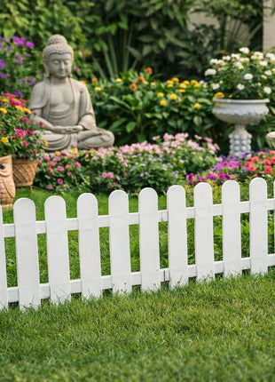 PCTKART White Picket Garden Fences | Decorative Outdoor Fencing – PCTKART pack od 4 - Pctkart