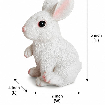 Cute Rabbit Showpiece – Mini Rabbit Statue for Home & Garden Decor pack of 2(4×2×5inch)