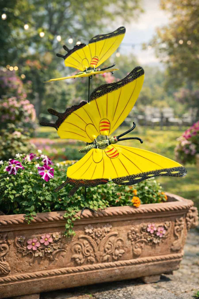 Pack of 2 Butterfly Garden Stakes – Colorful Outdoor Garden Décor for Pots & Lawn (Vaastu Friendly) - Pctkart