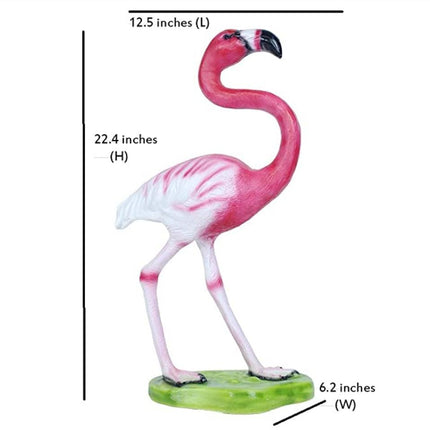 Pink flamingo garden sculpture for landscape and lawn decor
