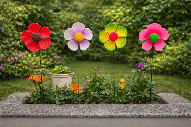 Pctkart Colorful Flower Moving Garden Stakes for Outdoor Decor | Flower Sticks - Pctkart