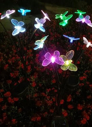 Solar Garden Lights for Outdoor Decoration | LED Butterfly Garden Stakes for Home pack of 2 - Pctkart