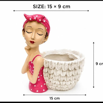 Cute Resin Character Planter Pots Pack of 3 | Designer Indoor & Garden Flower Pots