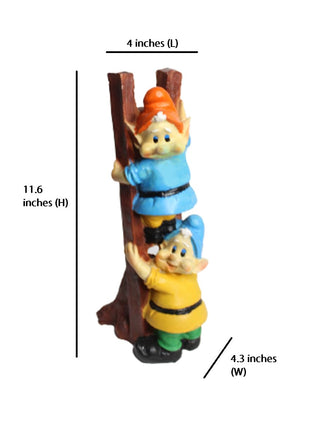 Cute Garden Climbing Dwarf Statue | Outdoor Miniature Decor | 11.5 Inch - Pctkart