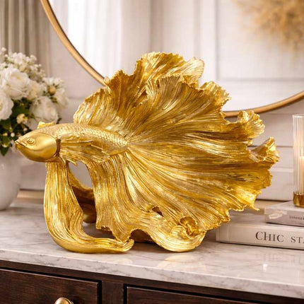 Vastu Gold Fish Showpiece for Wealth & Prosperity | Feng Shui Lucky Fish Decor | PCTKART - Pctkart