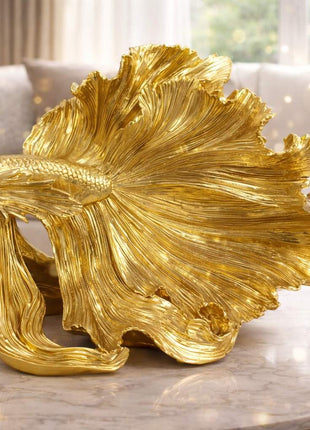 Golden fish statue for home vastu and prosperity décor