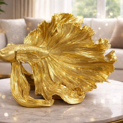 Vastu Gold Fish Showpiece for Wealth & Prosperity | Feng Shui Lucky Fish Decor | PCTKART - Pctkart