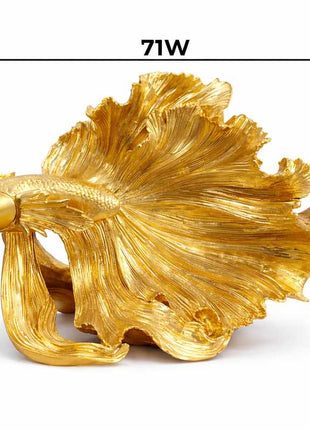 Vastu fish statue with premium golden finish for home decoration