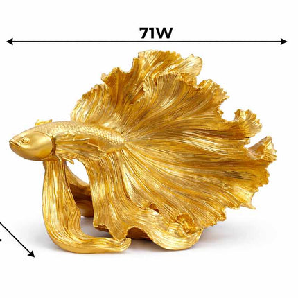 Vastu Gold Fish Showpiece for Wealth & Prosperity | Feng Shui Lucky Fish Decor | PCTKART - Pctkart