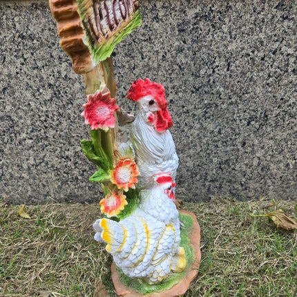 Pctkart Chicken Garden Statue with Welcome Sign Decor - Pctkart