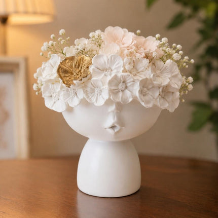 Luxury decorative face flower vase for elegant home styling
