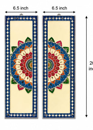 Handcrafted Lippon Art Peacock Wall Decor Set of 5 | Clay Art on Wood - Pctkart