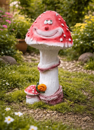 Pctkart Smiling Mushroom Garden Statue | Outdoor Decor - Pctkart