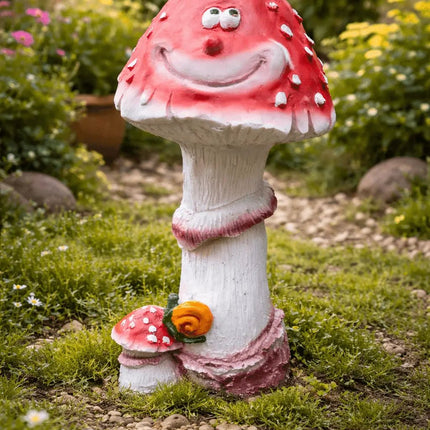 Pctkart Smiling Mushroom Garden Statue | Outdoor Decor - Pctkart