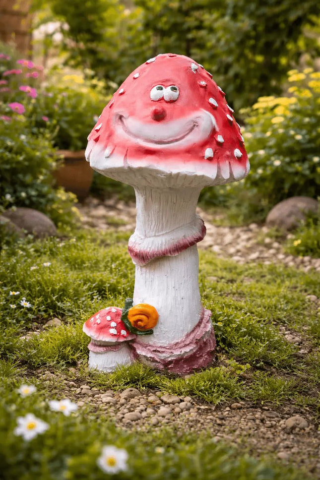 Pctkart Smiling Mushroom Garden Statue | Outdoor Decor - Pctkart