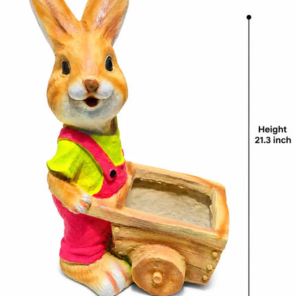  rabbit planter pot size 21.3 inch height 12.6 inch length garden decor item