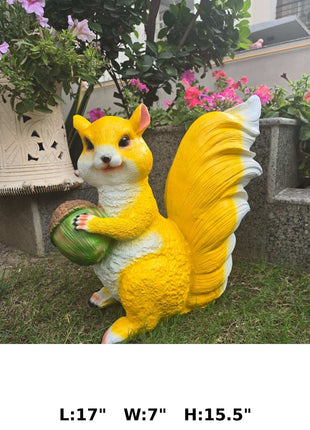 Decorative Squirrel Statue with Acorn for Garden & Outdoor Decor - Pctkart