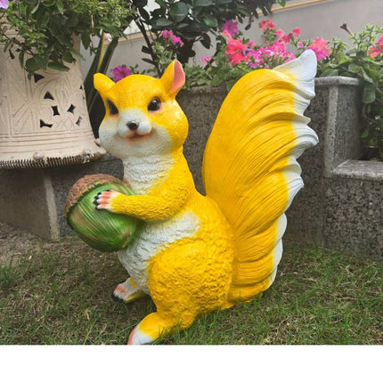 Decorative Squirrel Statue with Acorn for Garden & Outdoor Decor