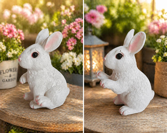 Cute Rabbit Showpiece – Mini Rabbit Statue for Home & Garden Decor pack of 2 - Pctkart