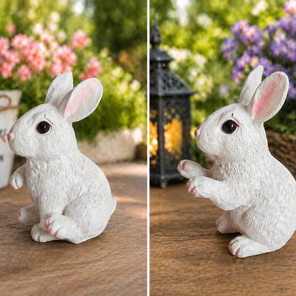 Cute Rabbit Showpiece – Mini Rabbit Statue for Home & Garden Decor pack of 2 - Pctkart