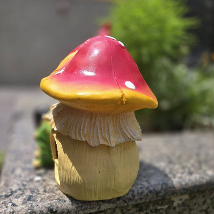 Cute Mushroom Gnome Garden Decor Statue | Outdoor Fairy Garden Figurine for Balcony & Lawn - Pctkart