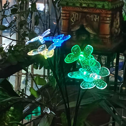 Solar Garden Lights for Outdoor Decoration | LED Butterfly Garden Stakes for Home pack of 2 - Pctkart