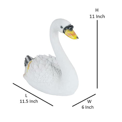 Elegant White Swan Garden Statue | Outdoor Decorative Swan Decor - Pctkart